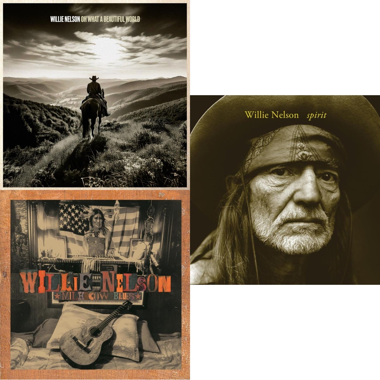 Willie Nelson - Oh What A Beautiful World & Milk Cow Blues (2LP/180G) & Spirit (180G)