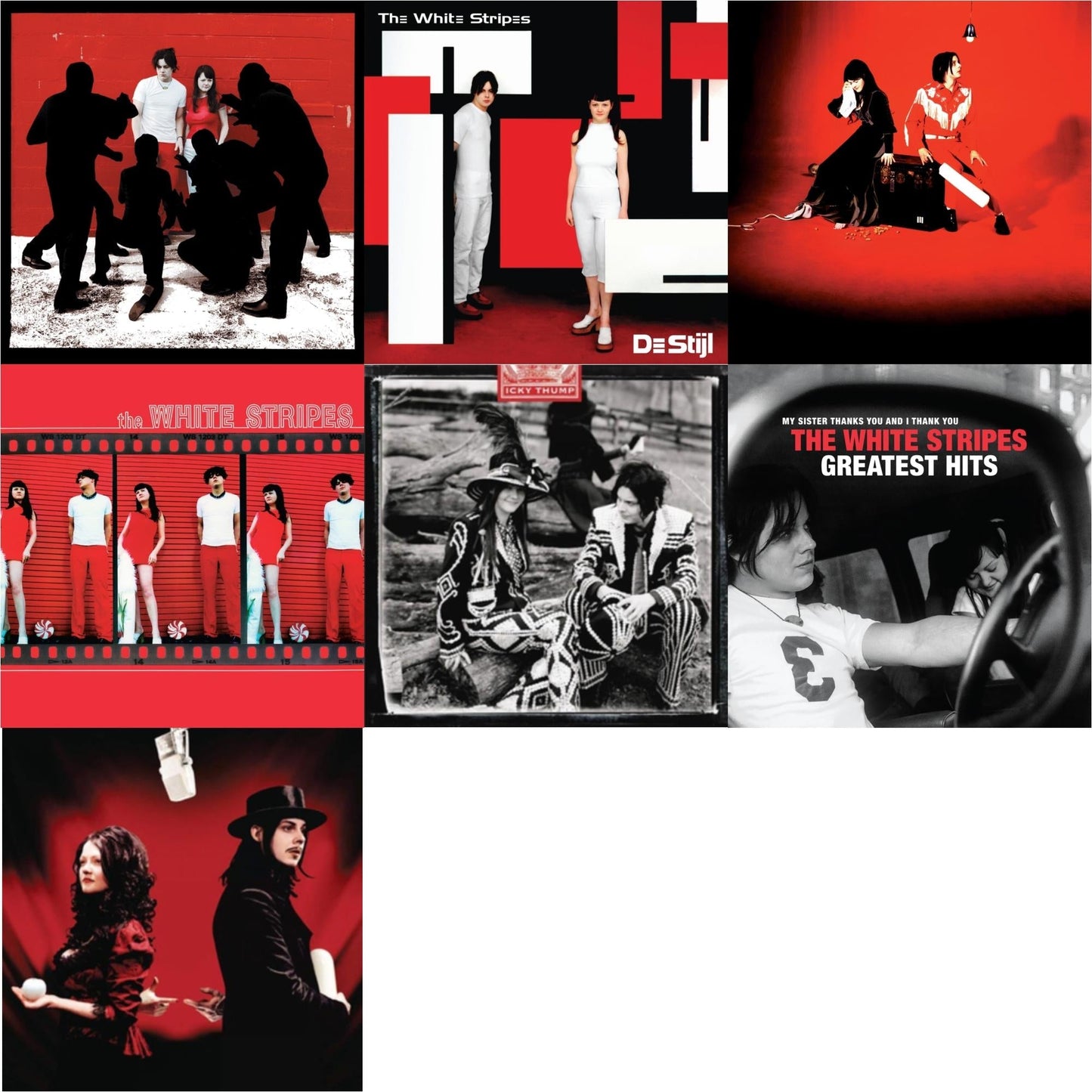 White Stripes - Elephant (2LP) & Get Behind Me Satan (2LP) & Icky Thump (2LP) & De Stijl & White Blood Cells (Reissue) & White Stripes & White Stripes Greatest Hits (2LP)