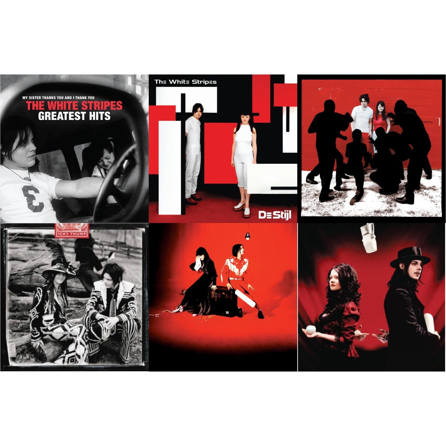 White Stripes - White Stripes Greatest Hits (2LP) & De Stijl & White Blood Cells (Reissue) & Icky Thump (2LP) & Elephant (2LP) & Get Behind Me Satan (2LP)
