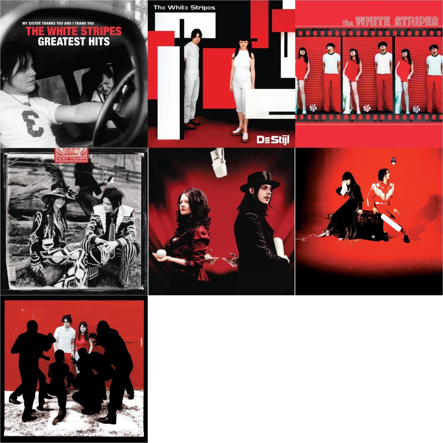 White Stripes - Elephant (2LP) & Get Behind Me Satan (2LP) & Icky Thump (2LP) & De Stijl & White Blood Cells (Reissue) & White Stripes & White Stripes Greatest Hits (2LP)