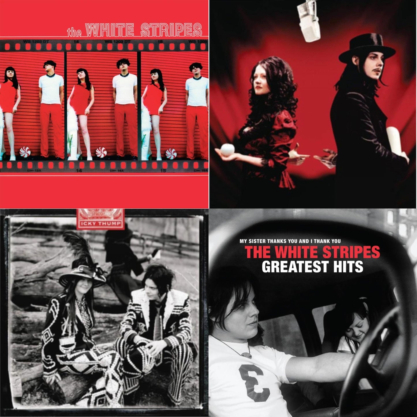 White Stripes - Get Behind Me Satan (2LP) & Icky Thump (2LP) & White Stripes & White Stripes Greatest Hits (2LP)