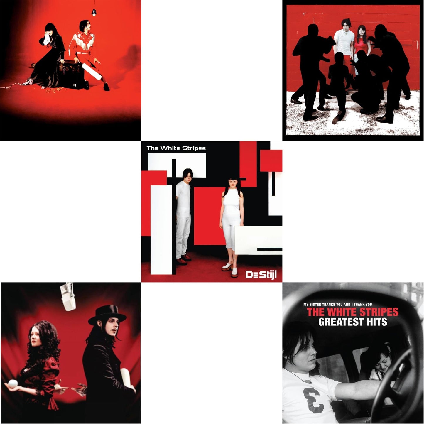 White Stripes - Elephant (2LP) & Get Behind Me Satan (2LP) & De Stijl & White Blood Cells (Reissue) & White Stripes Greatest Hits (2LP)