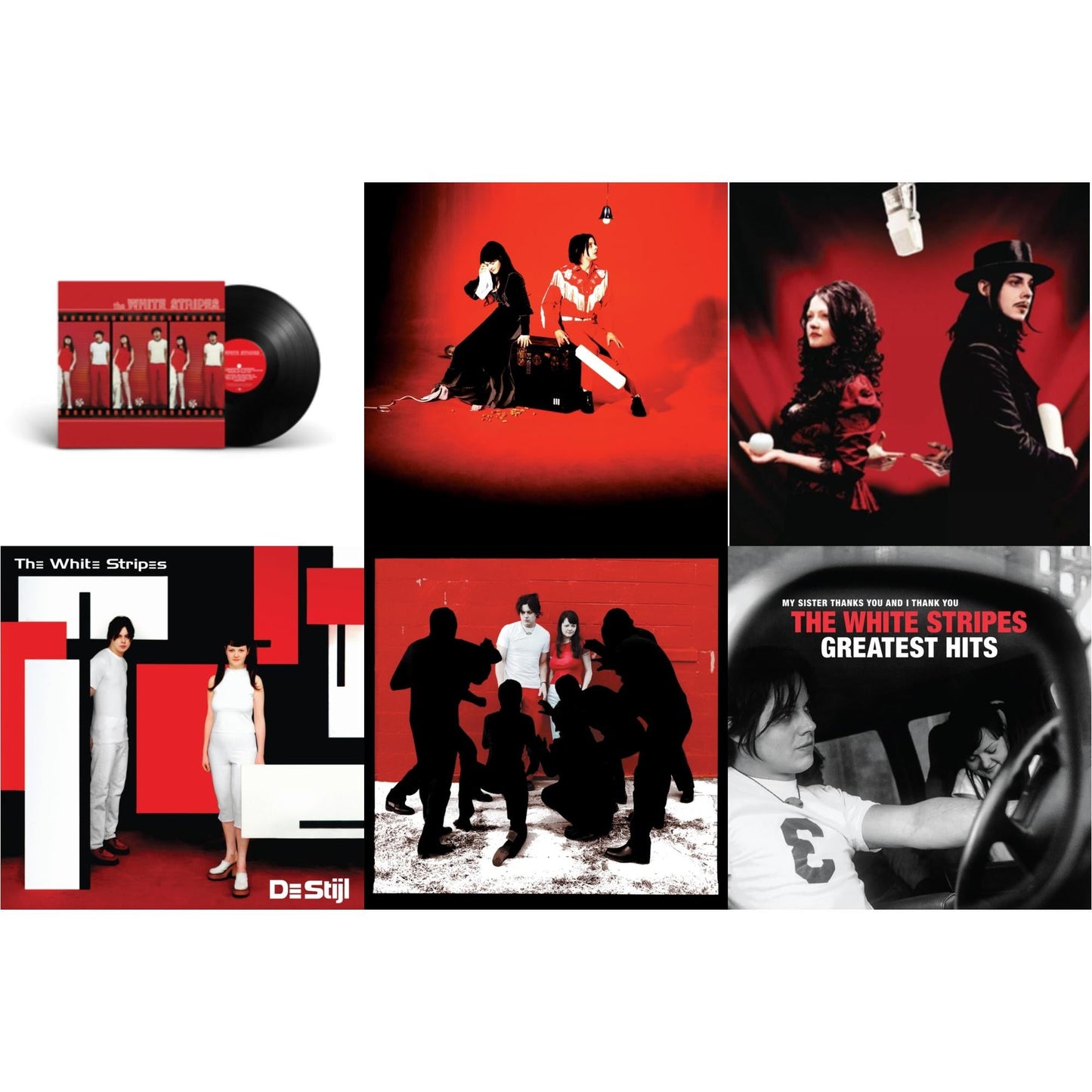 White Stripes - White Stripes & Elephant (2LP) & Get Behind Me Satan (2LP) & De Stijl & White Blood Cells (Reissue) & White Stripes Greatest Hits (2LP)