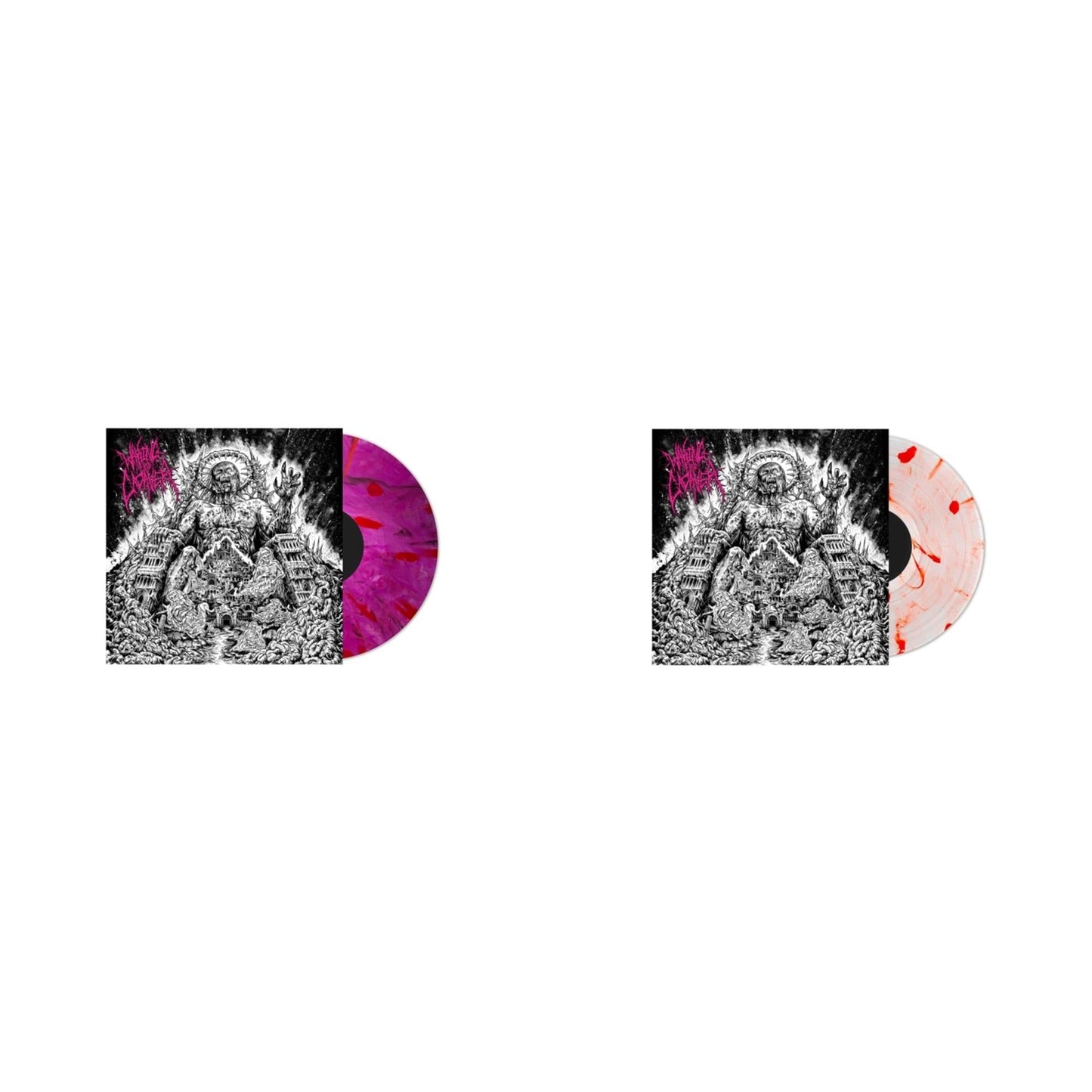 Waking The Cadaver - Authority Through Intimidation (Silver Haze LP Vinyl) & Authority Through Intimidation (Blood Splattered Satisfaction LP Vinyl)