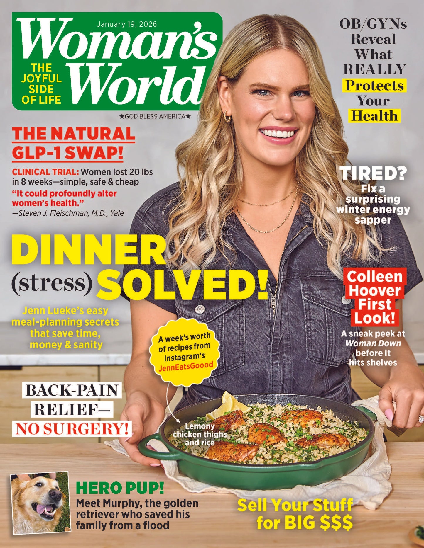 Woman's World - 01.19.26: Natural GLP-1 Weight Loss, Stress-Free Dinners With Jenn Lueke's Easy Meal Planning Secrets, Back Pain Relief, OBGYN Health Tips, Exclusive Colleen Hoover Sneak Peek & More!