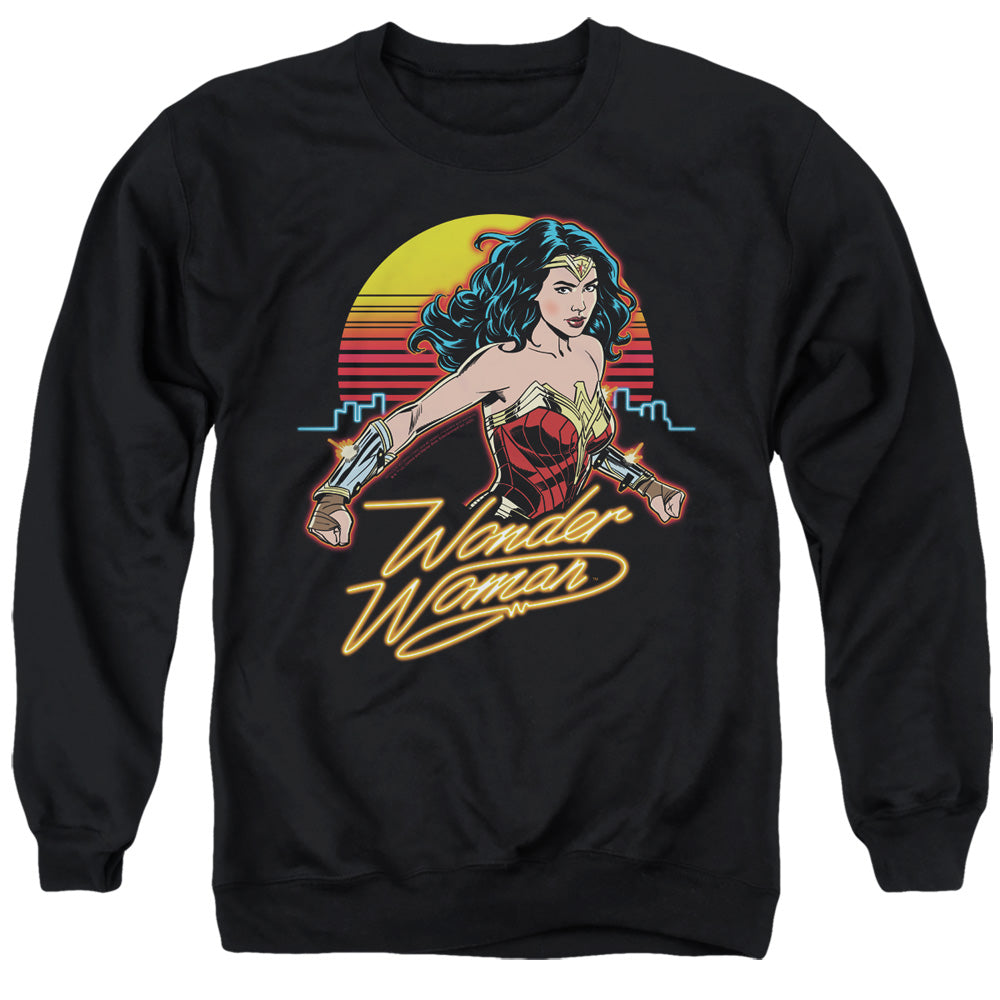Wonder Woman 84 Skyline Mens Crewneck Sweatshirt Black Officially Licensed