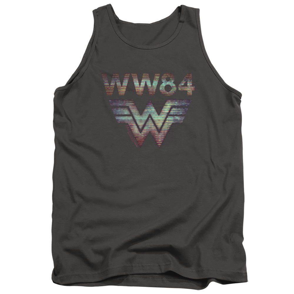 Wonder Woman 84 Static Tv Lines Mens Tank Top Shirt Charcoal Officially Licensed