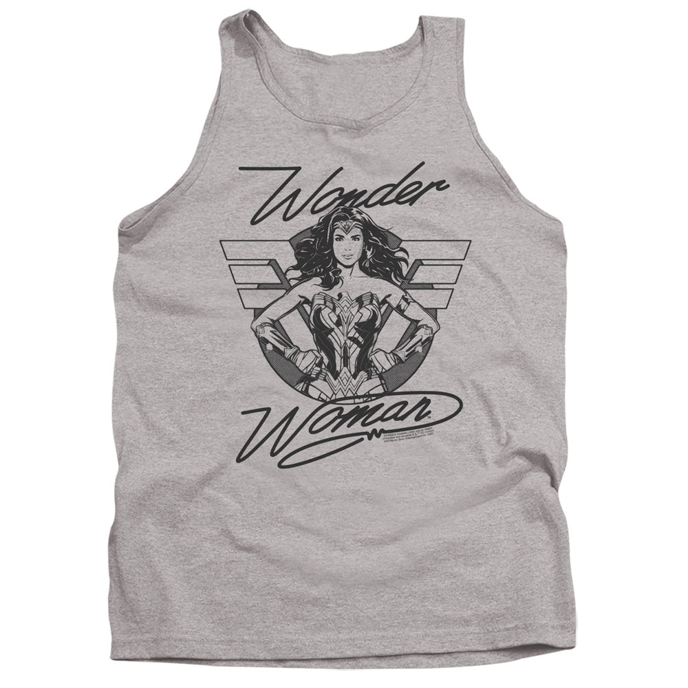 Wonder Woman 84 Determined Wonder Mens Tank Top Shirt Athletic Heather Officially Licensed