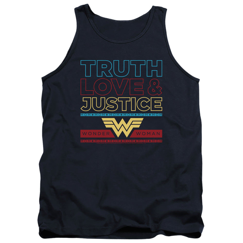 Wonder Woman 84 Truth Love Justice Mens Tank Top Shirt Navy Officially Licensed