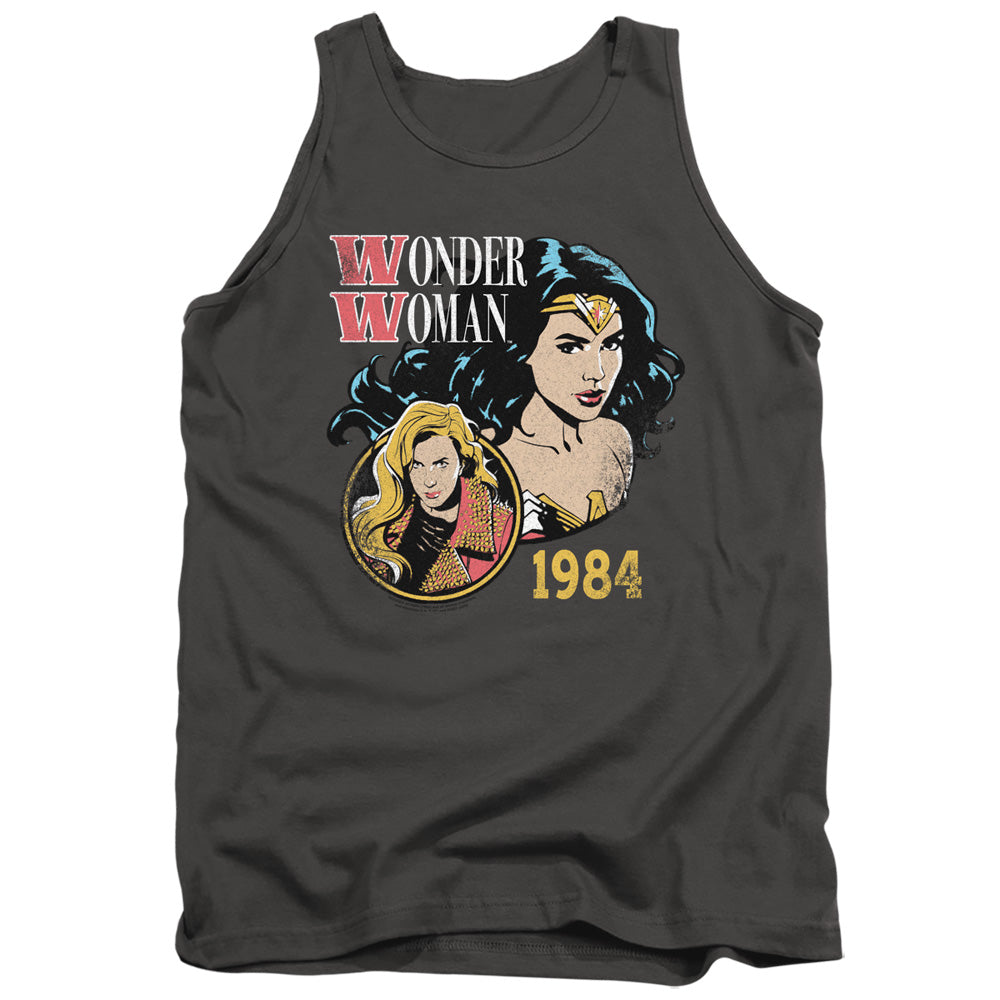 Wonder Woman 84 84 Retro Mens Tank Top Shirt Charcoal Officially Licensed