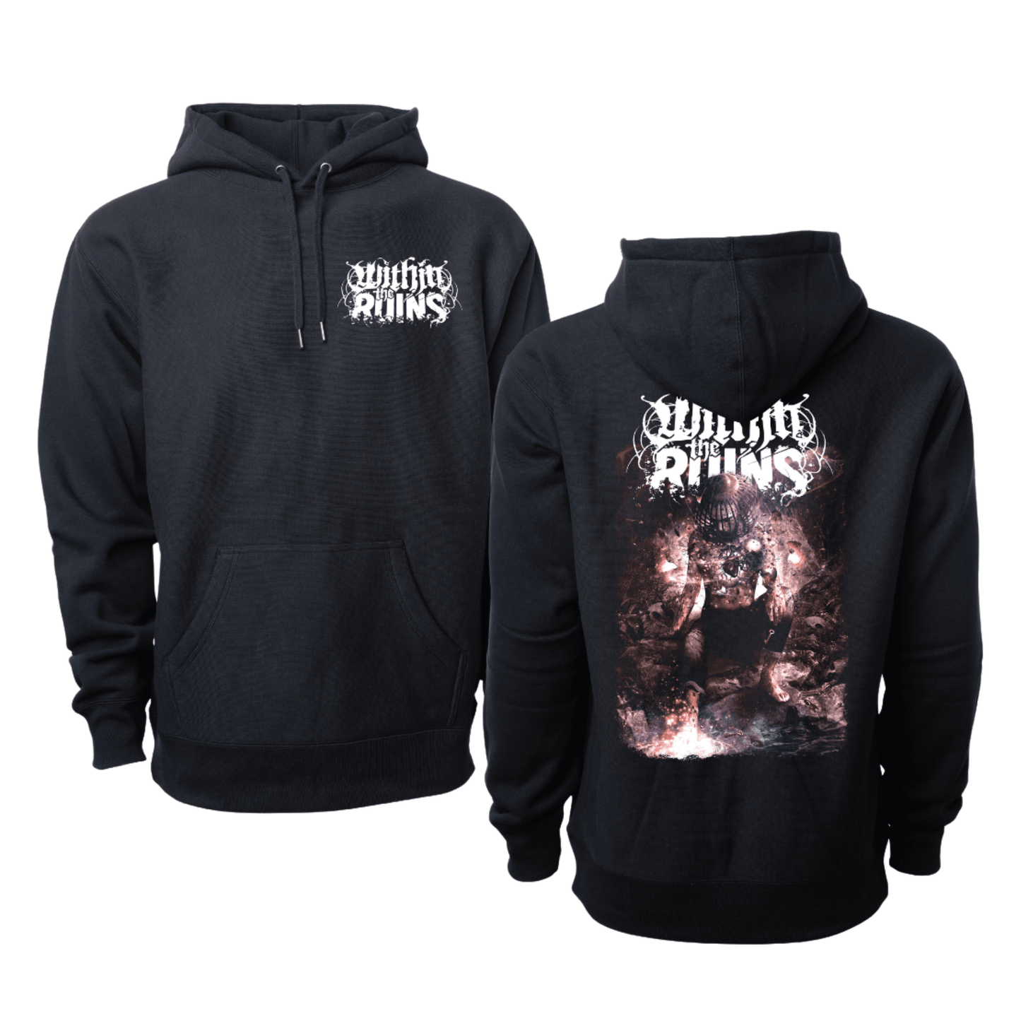Within The Ruins Black Heart Mens Hoodie