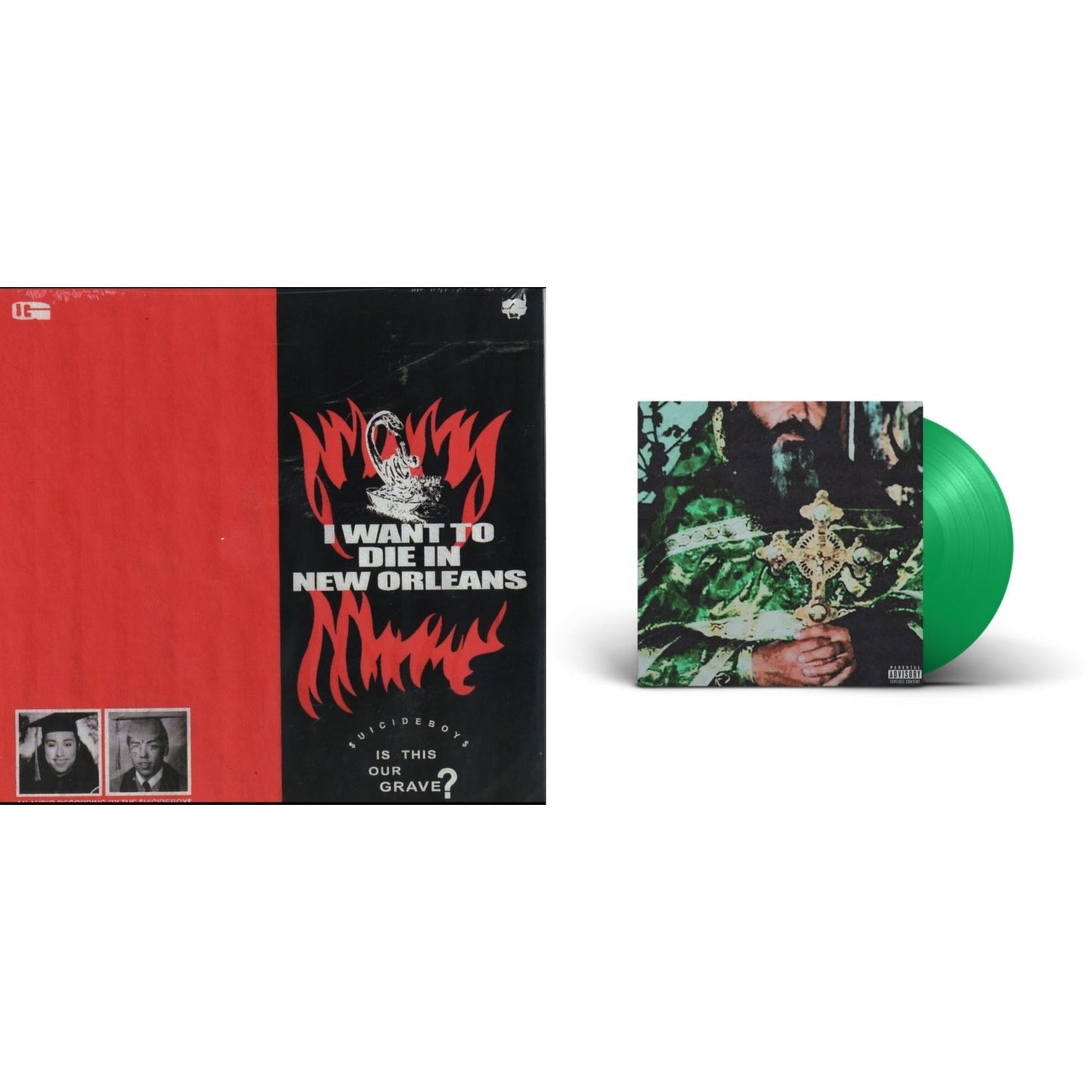 $Uicideboy$ - Sing Me A Lullaby My Sweet Temptation (Green LP Vinyl) & I Want To Die In New Orleans (Red/Black LP Vinyl)