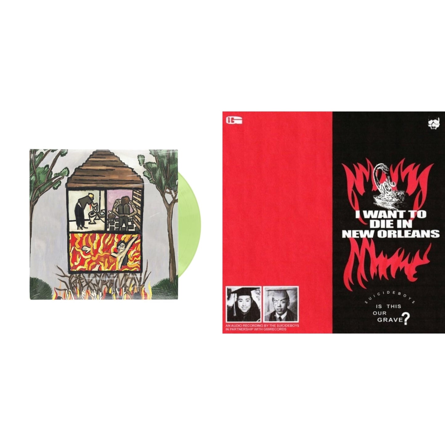 $Uicideboy$ - Long Term Effects Of Suffering (Glow Green LP Vinyl) & I Want To Die In New Orleans (Silver LP Vinyl)