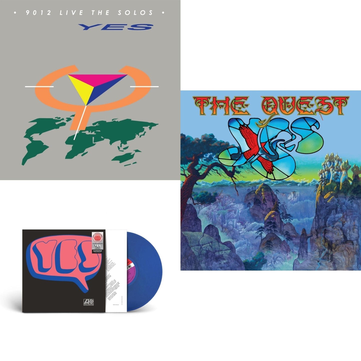 Yes - Quest (2LP/2CD/Sky Blue Vinyl) (I) & Yes (Cobalt LP Vinyl) (Syeor) & 9012Live - The Solos (180G/Limited Edition)