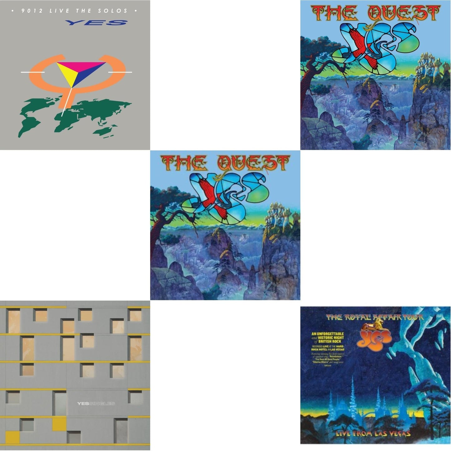 Yes - Yessingles (Yellow/Orange/Black Splatter LP Vinyl) (Rocktober) & Quest (2LP/2CD) & Quest (2LP/2CD/Sky Blue Vinyl) (I) & Royal Affair Tour (Live In Las Vegas) & 9012Live - The Solos (180G/Limited Edition)