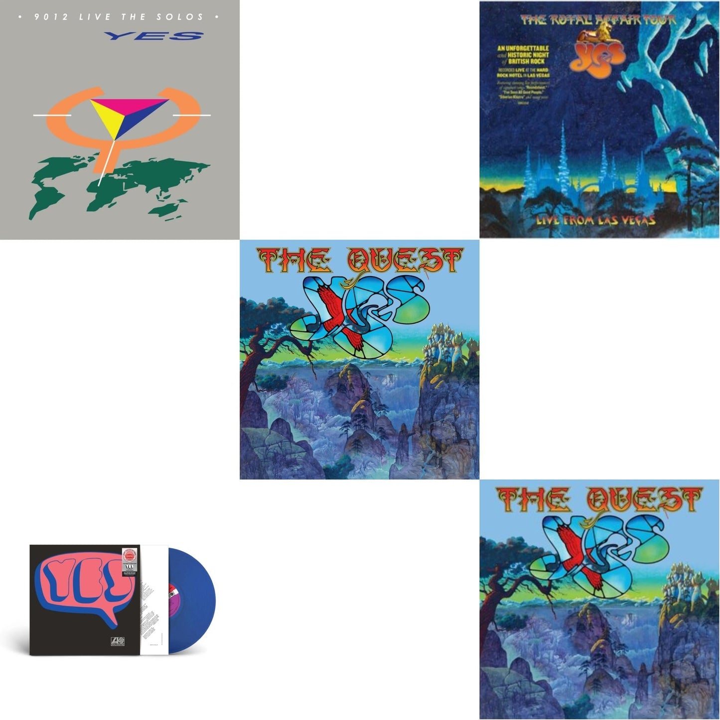 Yes - Quest (2LP/2CD) & Quest (2LP/2CD/Sky Blue Vinyl) (I) & Royal Affair Tour (Live In Las Vegas) & Yes (Cobalt LP Vinyl) (Syeor) & 9012Live - The Solos (180G/Limited Edition)