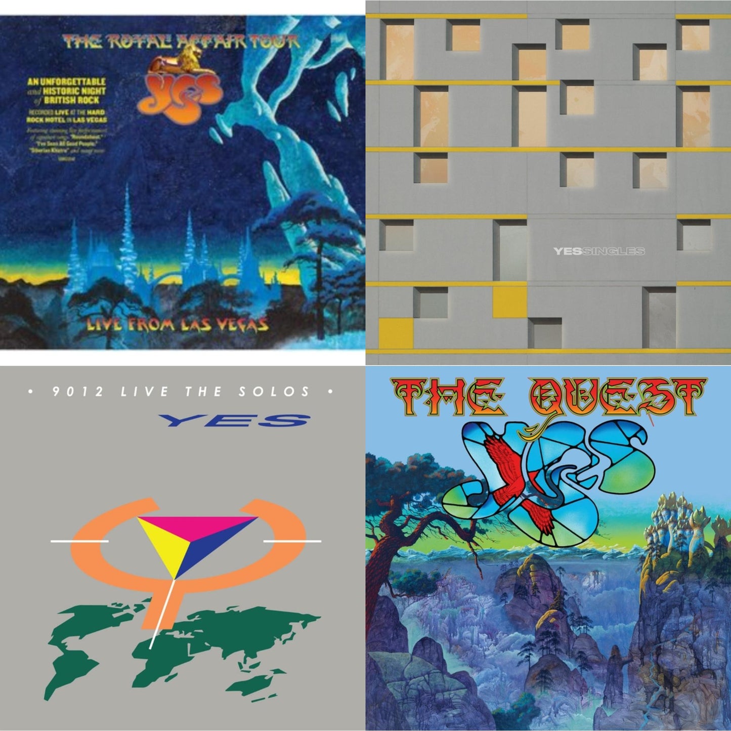Yes - Yessingles (Yellow/Orange/Black Splatter LP Vinyl) (Rocktober) & Quest (2LP/2CD/Sky Blue Vinyl) (I) & Royal Affair Tour (Live In Las Vegas) & 9012Live - The Solos (180G/Limited Edition)