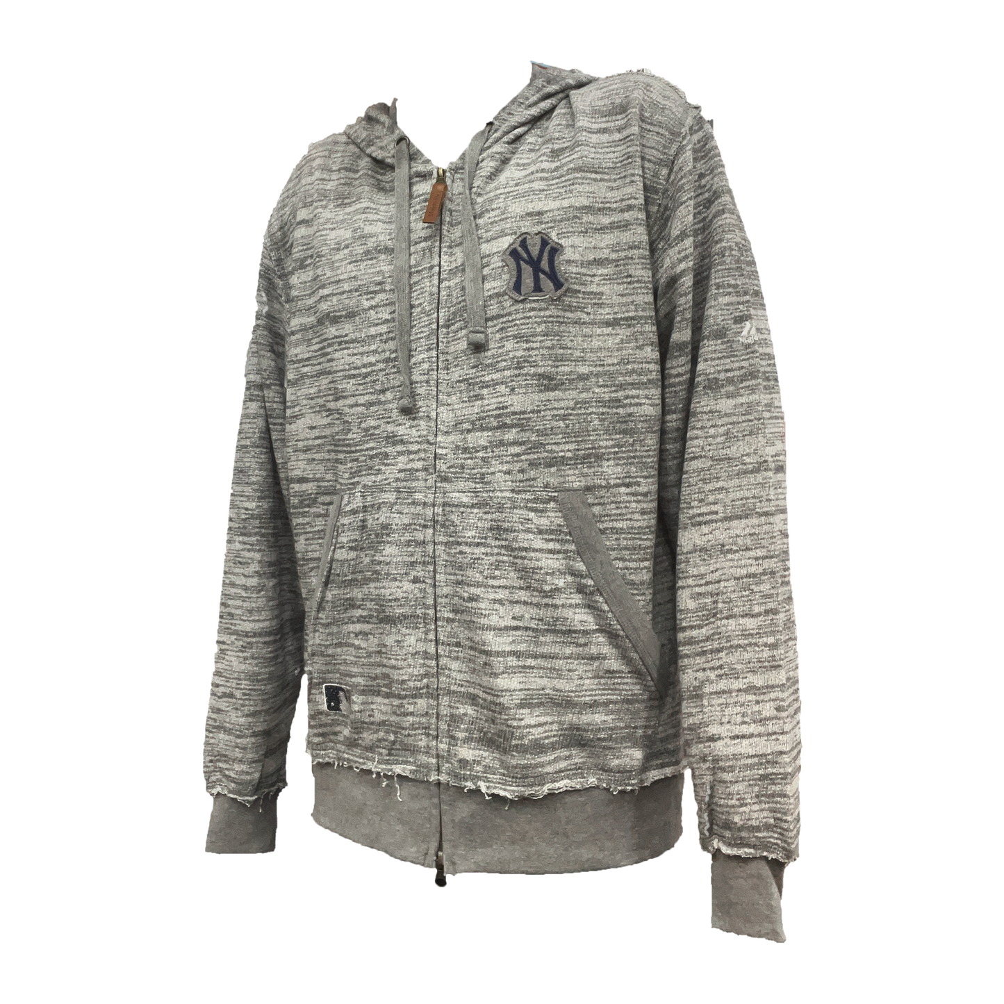 New York Yankees Heathered Zip-Up Logo Hoodie