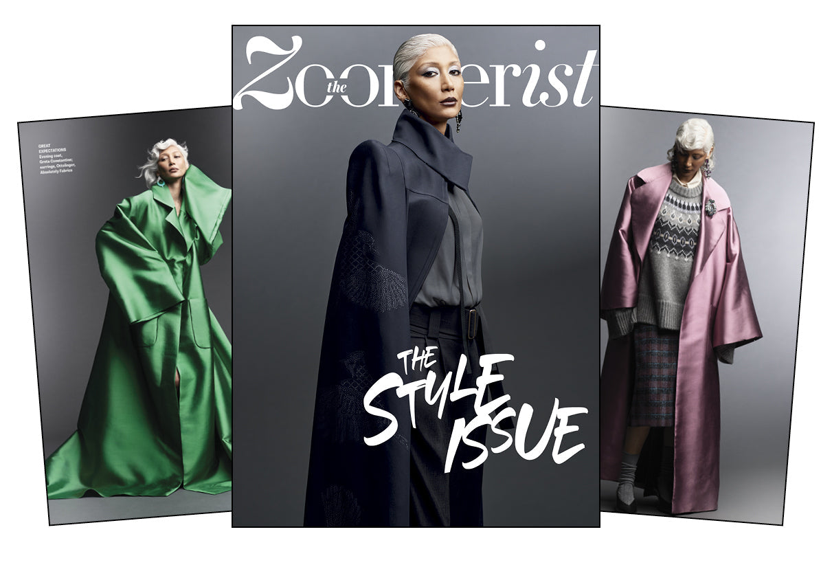 Zoomer Magazine - The Style Issue: Learn How To Dress Your Age With Attitude, Kiefer Sutherland Talks His Father’s Legacy, A Food Tour Of Chicago, Janet Zuccarini's Hosting Tips, Guide To Grey & More!