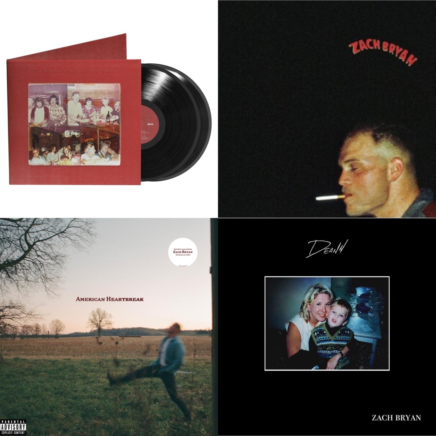 Zach Bryan - Great American Bar Scene (2LP) & Zach Bryan (2LP) & American Heartbreak & Deann