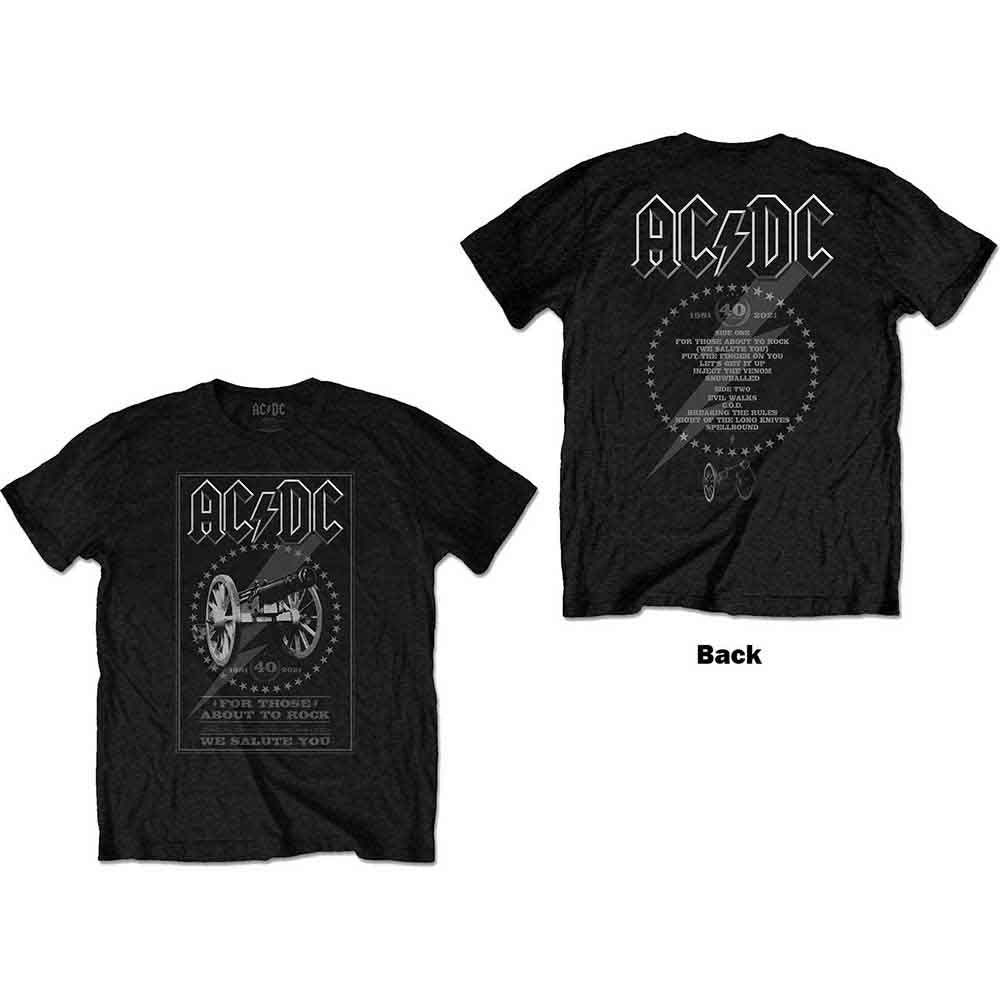 AC/DC FTATR 40th Monochrome Mens T Shirt Officially Licensed