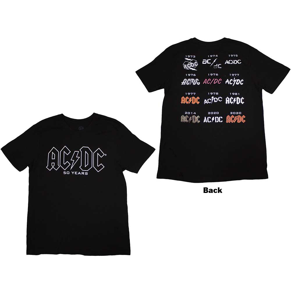 AC/DC Logo History Mens T Shirt Officially Licensed