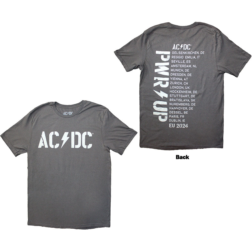 AC/DC Logo PWR-UP EU Tour '24 Mens T Shirt Officially Licensed