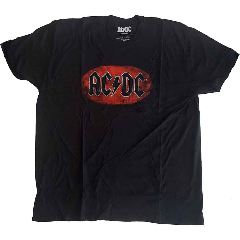 AC/DC Oval Logo Vintage Mens T Shirt Officially Licensed