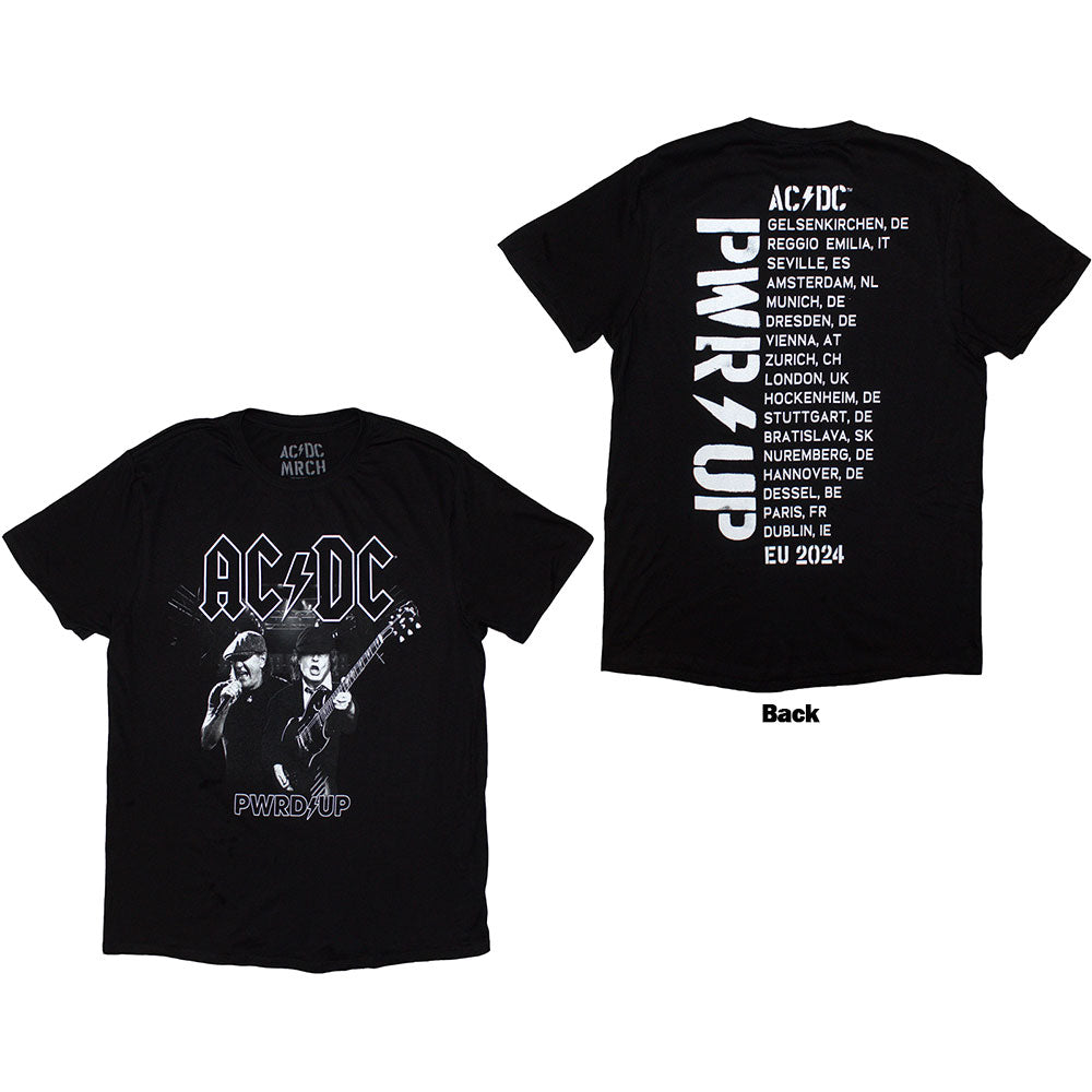AC/DC PWRD-UP B&W Photo EU Tour '24 Mens T Shirt Officially Licensed