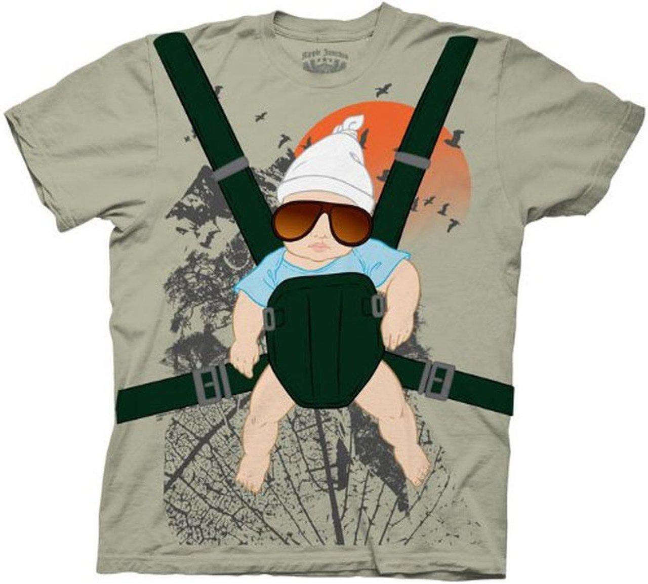Alan Baby Bjorn With Graphic Human Tree Dark Khaki T Shirt