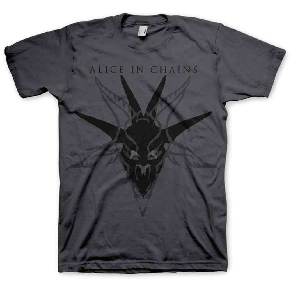 Alice In Chains Black Skull T Shirt Grey Officially Licensed