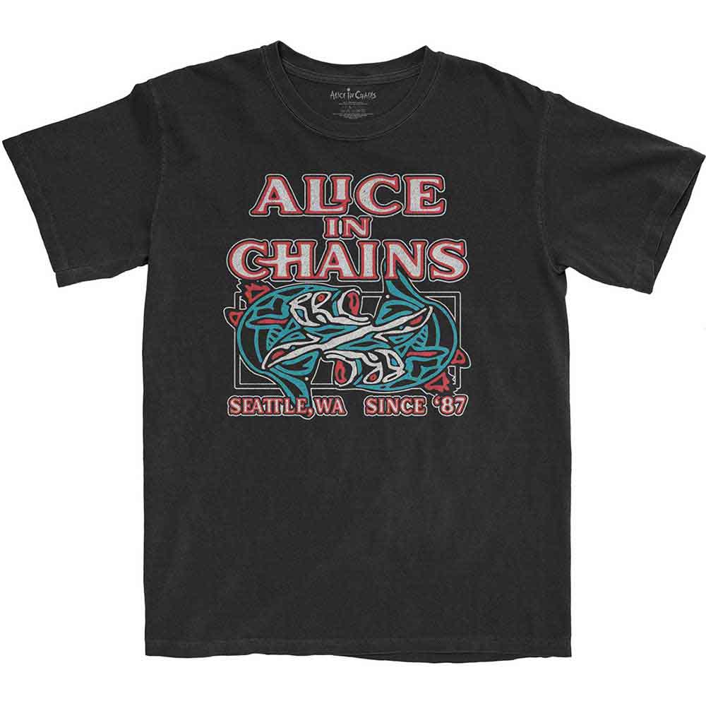Alice In Chains Totem Fish T Shirt Black Officially Licensed