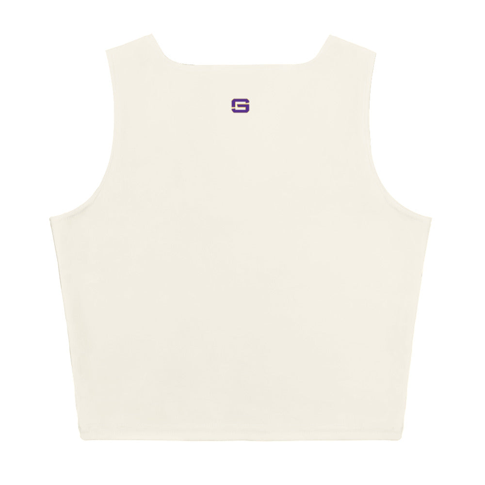 LSU Football Eye of the Tiger Crop Top - Cream