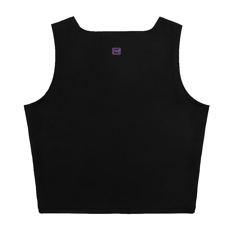 LSU Football Eye of the Tiger Crop Top - Black
