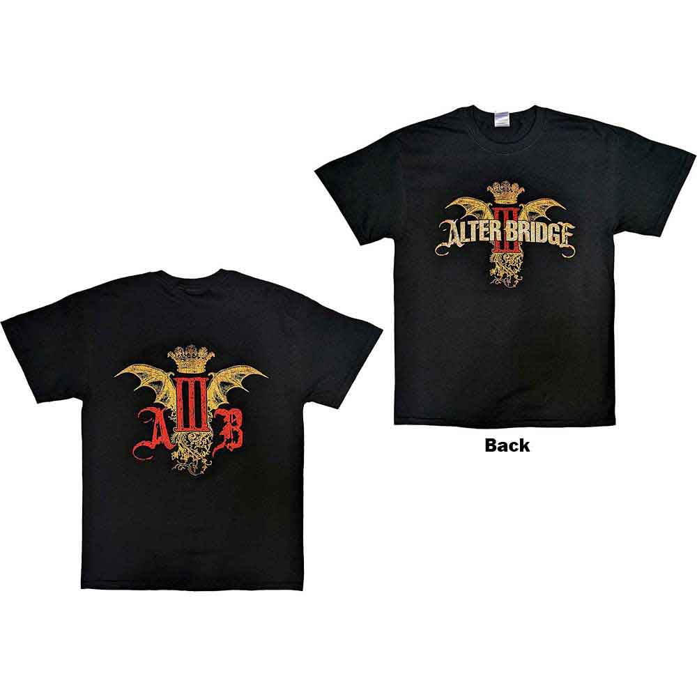 Alter Bridge AB III Batwing Crown Mens T Shirt Officially Licensed