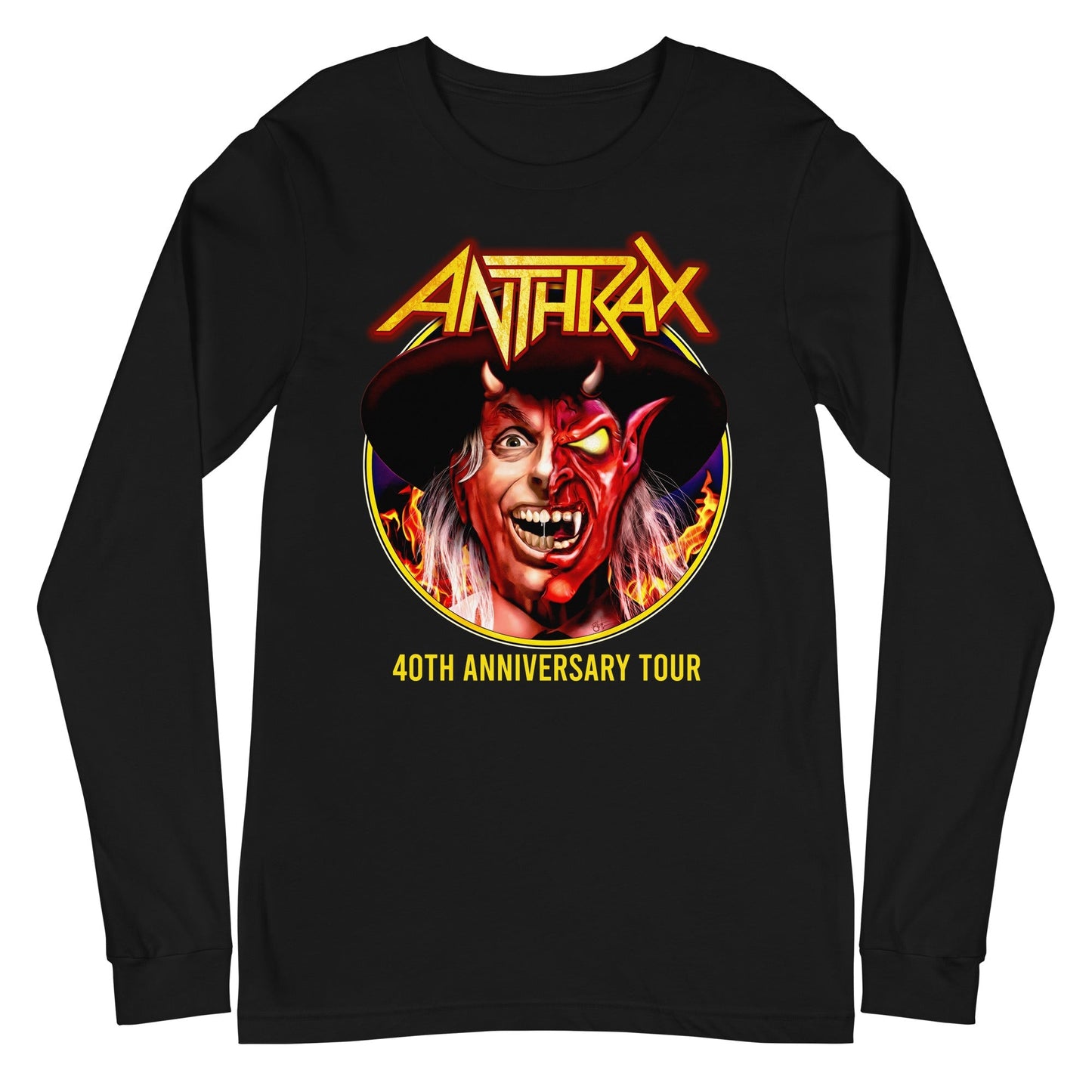 Anthrax Half Devil Mens Long Sleeve T Shirt Black