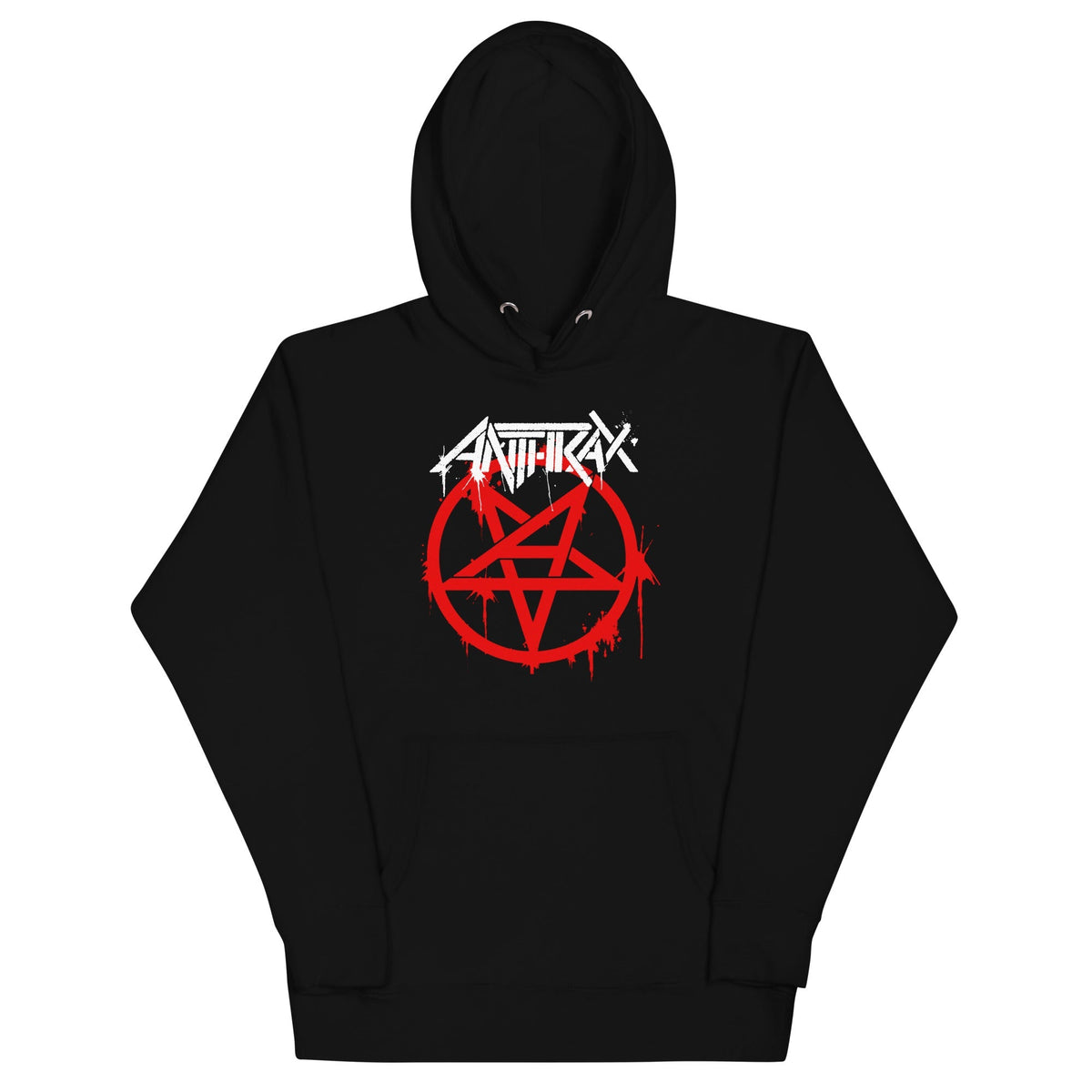 Anthrax Pentagram Logo Mens Officially Licensed Hoodie Black