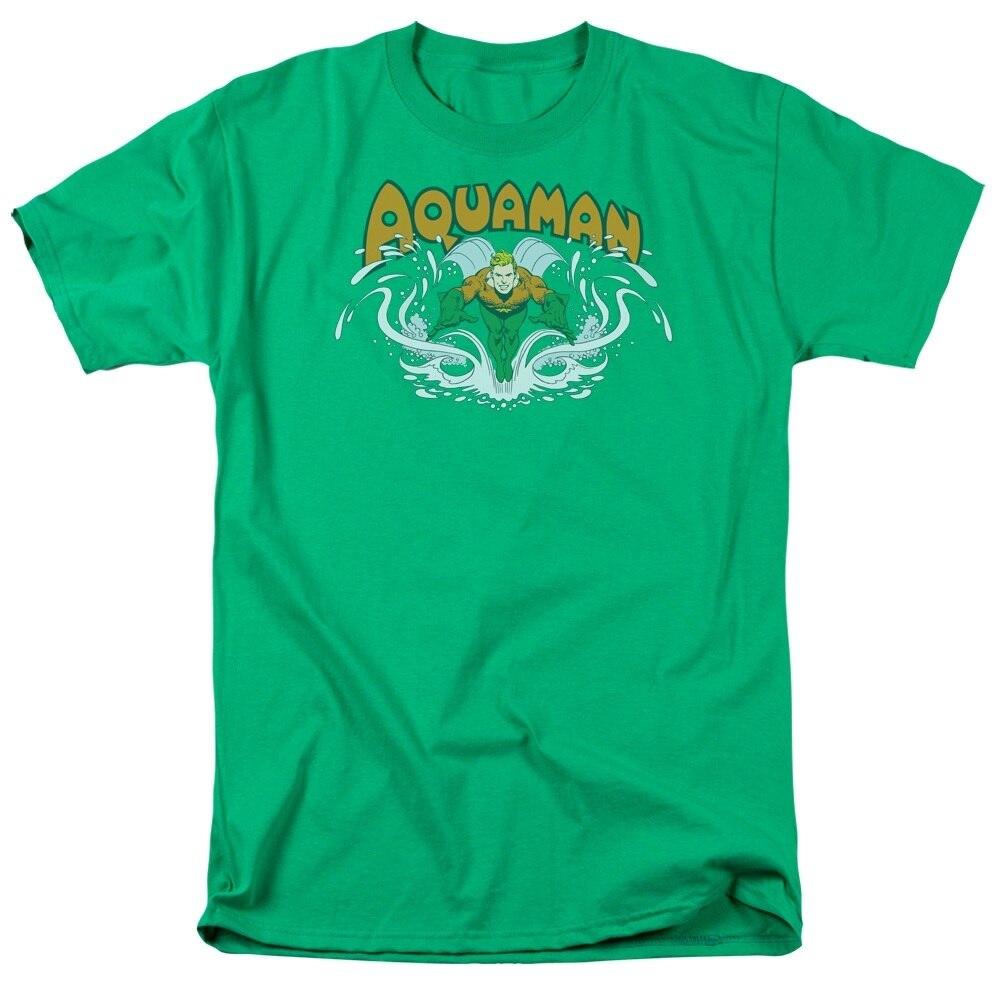 Aquaman Splash Green T Shirt Tee Green