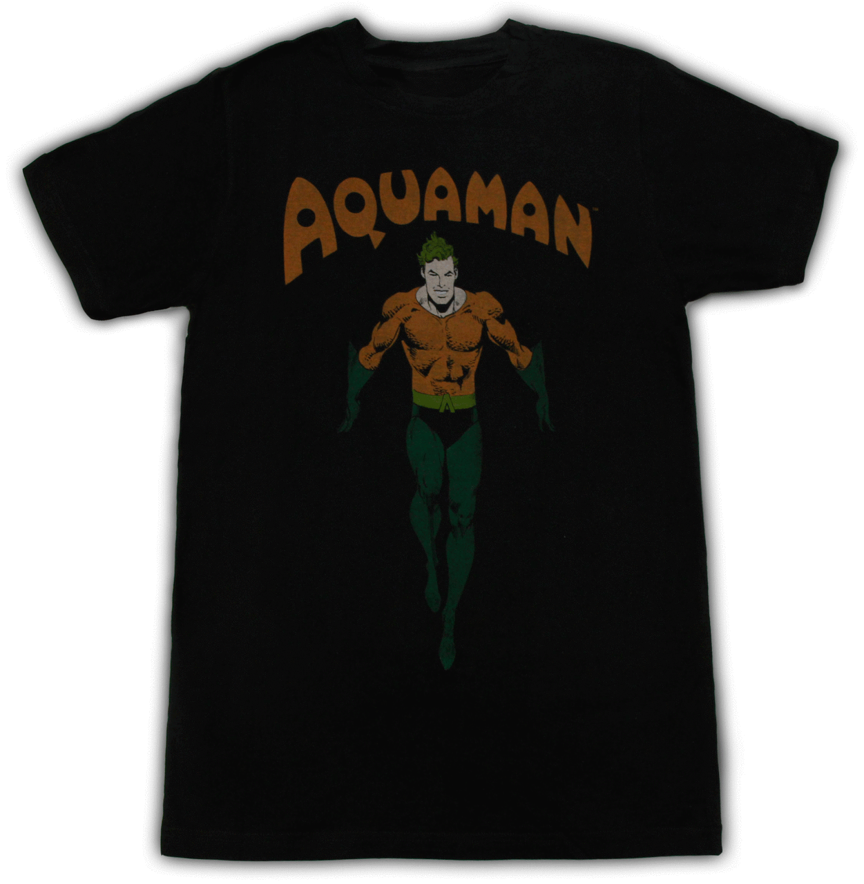 Aquaman Standing Faded T Shirt