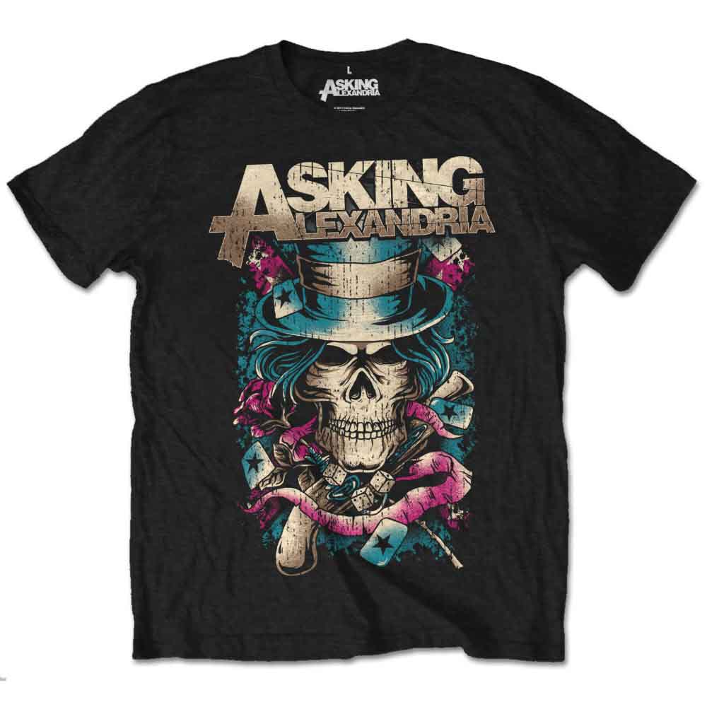 Asking Alexandria Hat Skull Mens T Shirt Officially Licensed