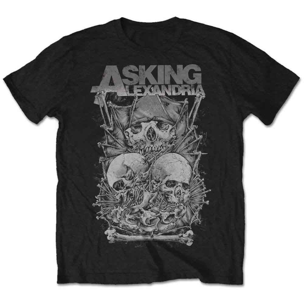 Asking Alexandria Skull Stack Mens T Shirt Officially Licensed