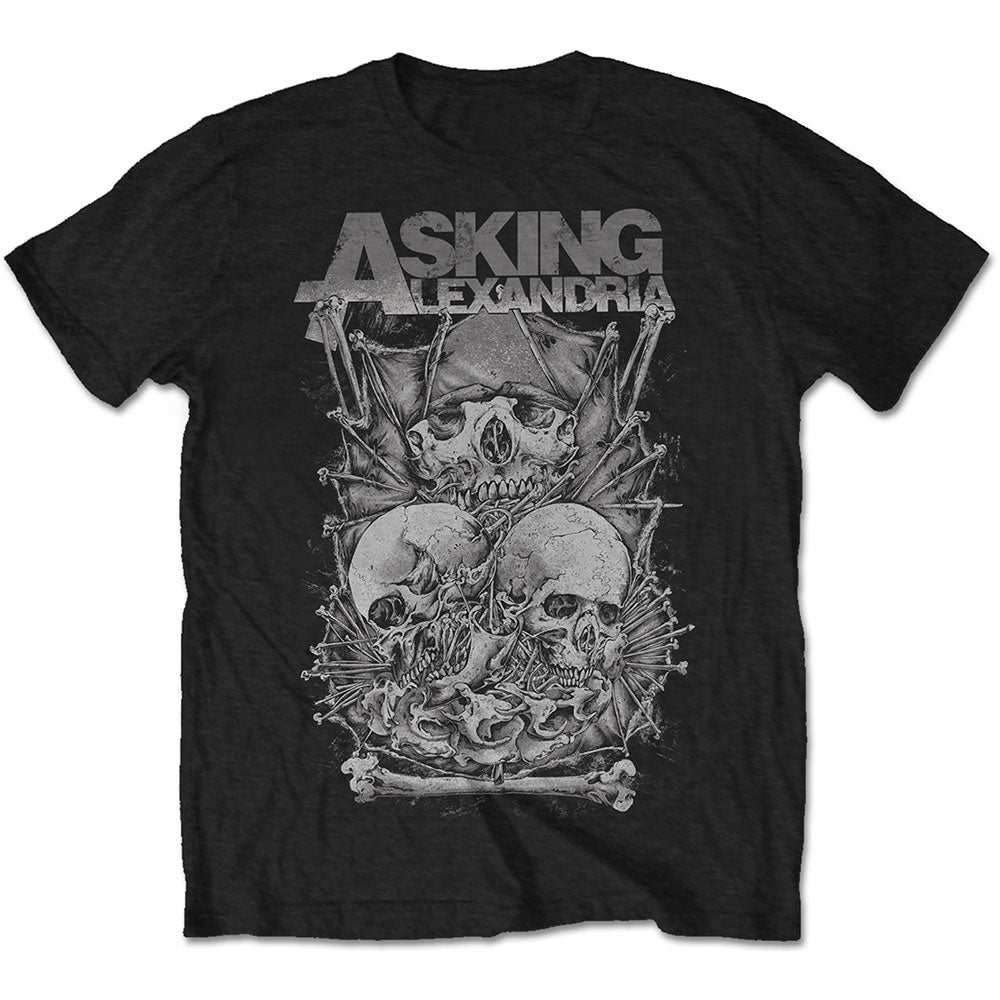 Asking Alexandria Skull Stack Mens T Shirt Officially Licensed