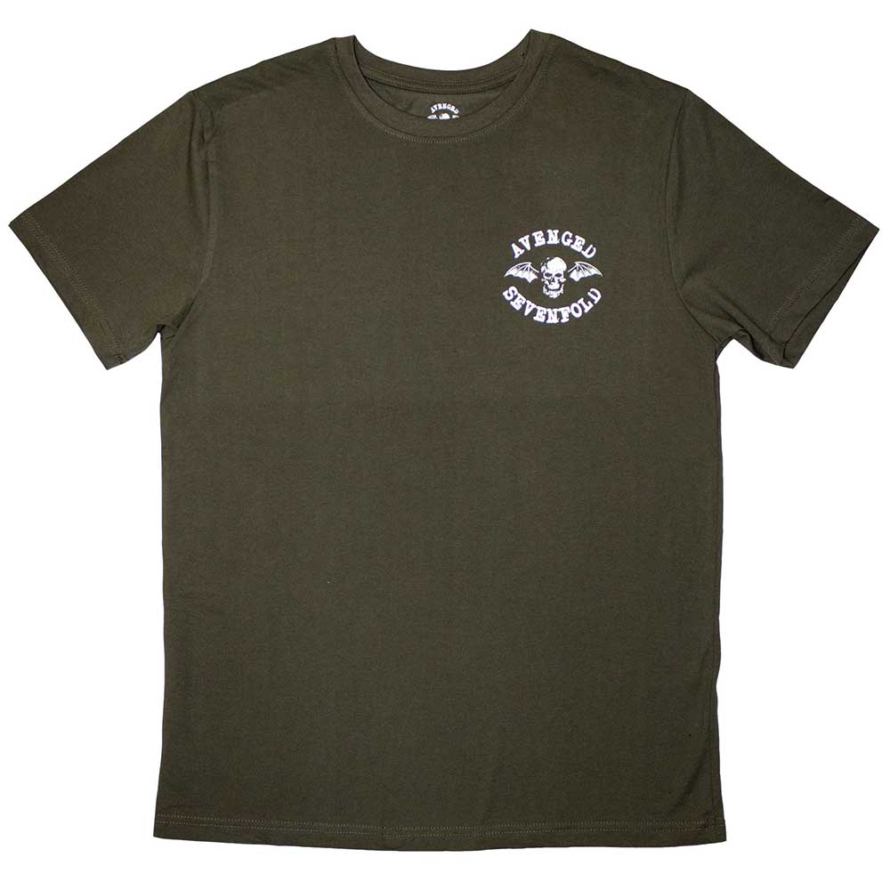 Avenged Sevenfold Mini Classic Deathbat Mens T Shirt Green Officially Licensed