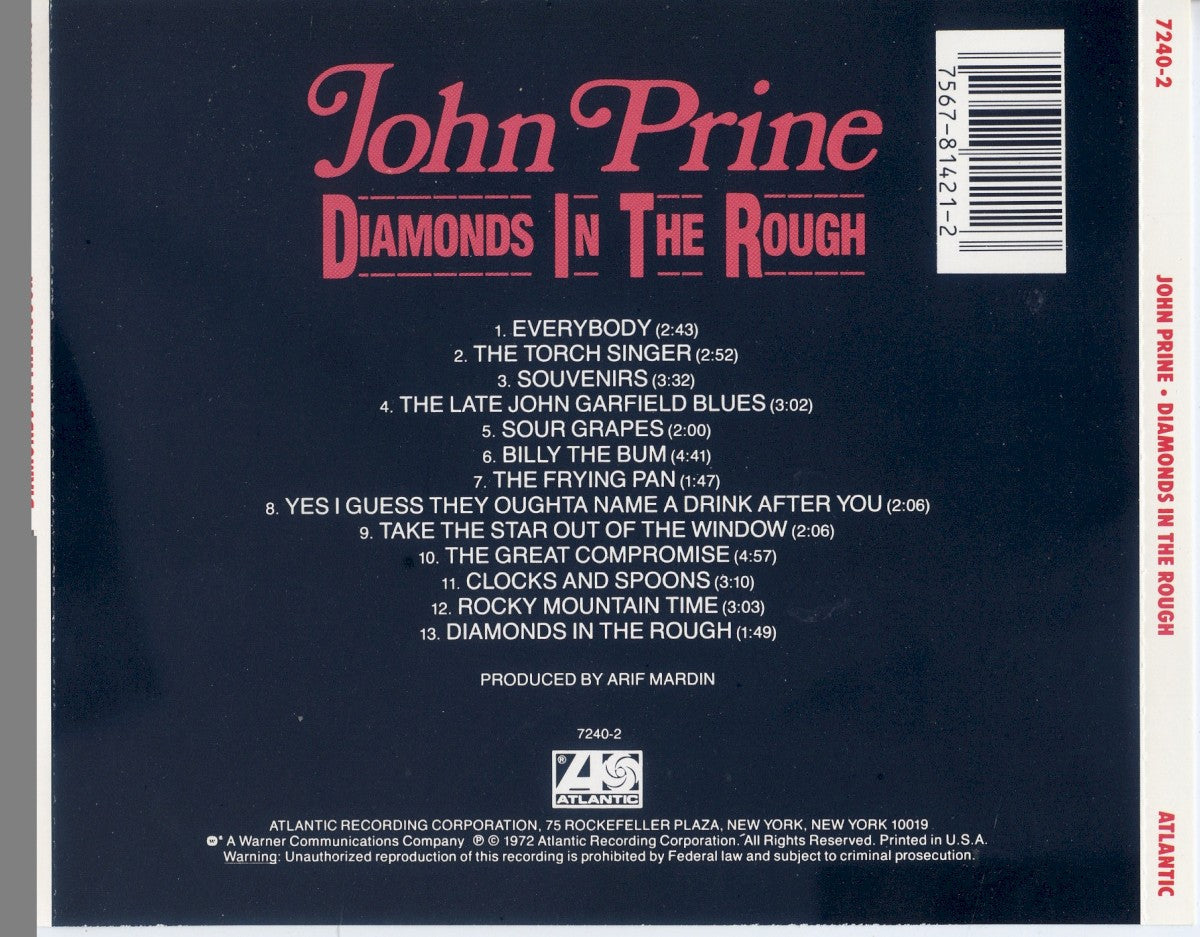 John Prine – Diamonds In The Rough (LP Vinyl) Vinyl Record