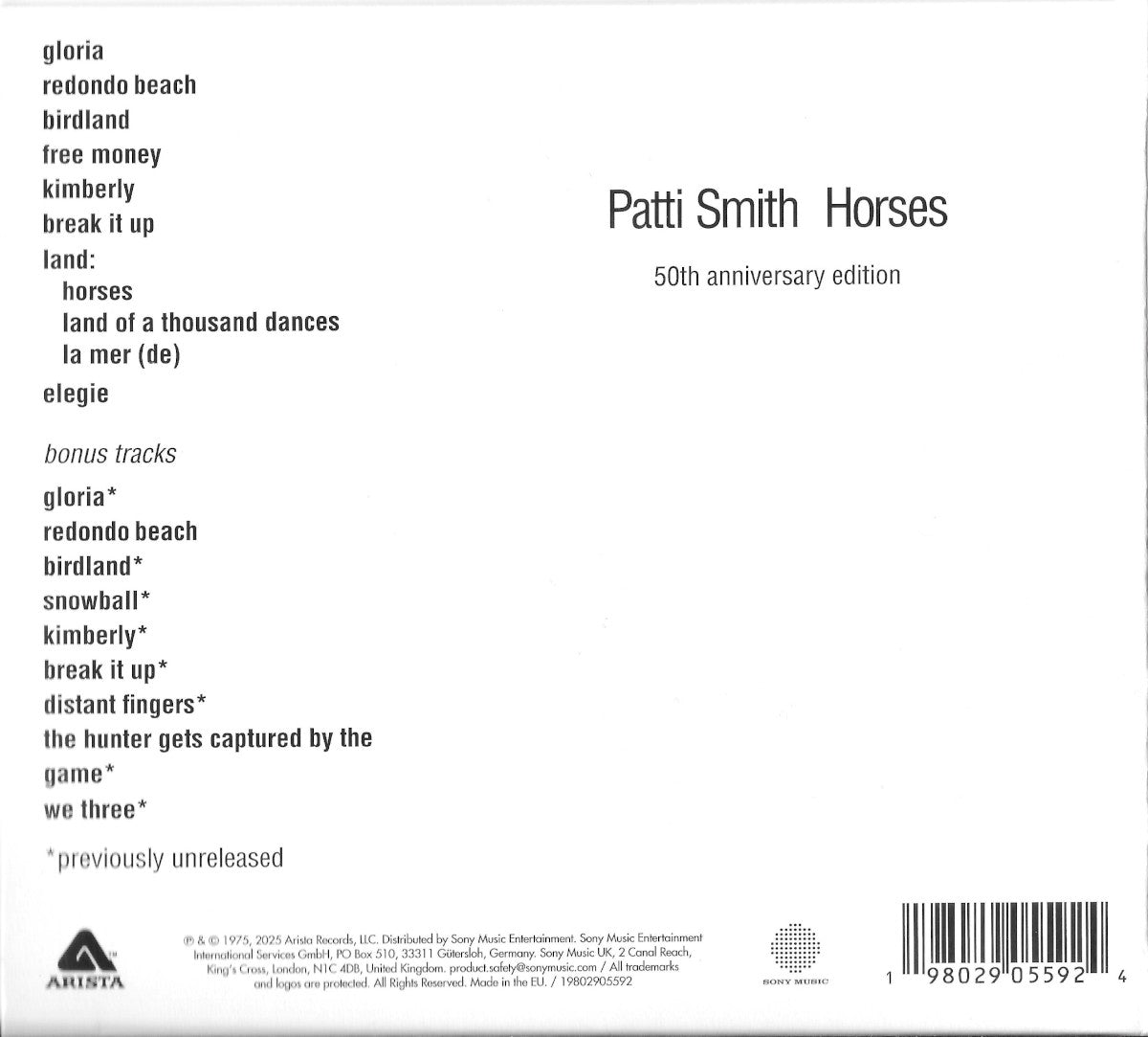 Patti Smith – Horses (2-CD)