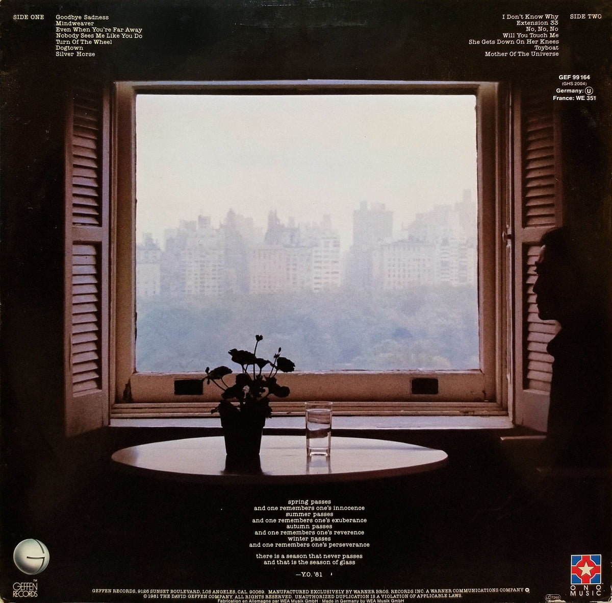 Yoko Ono – Season Of Glass (LP Vinyl) Vinyl Record
