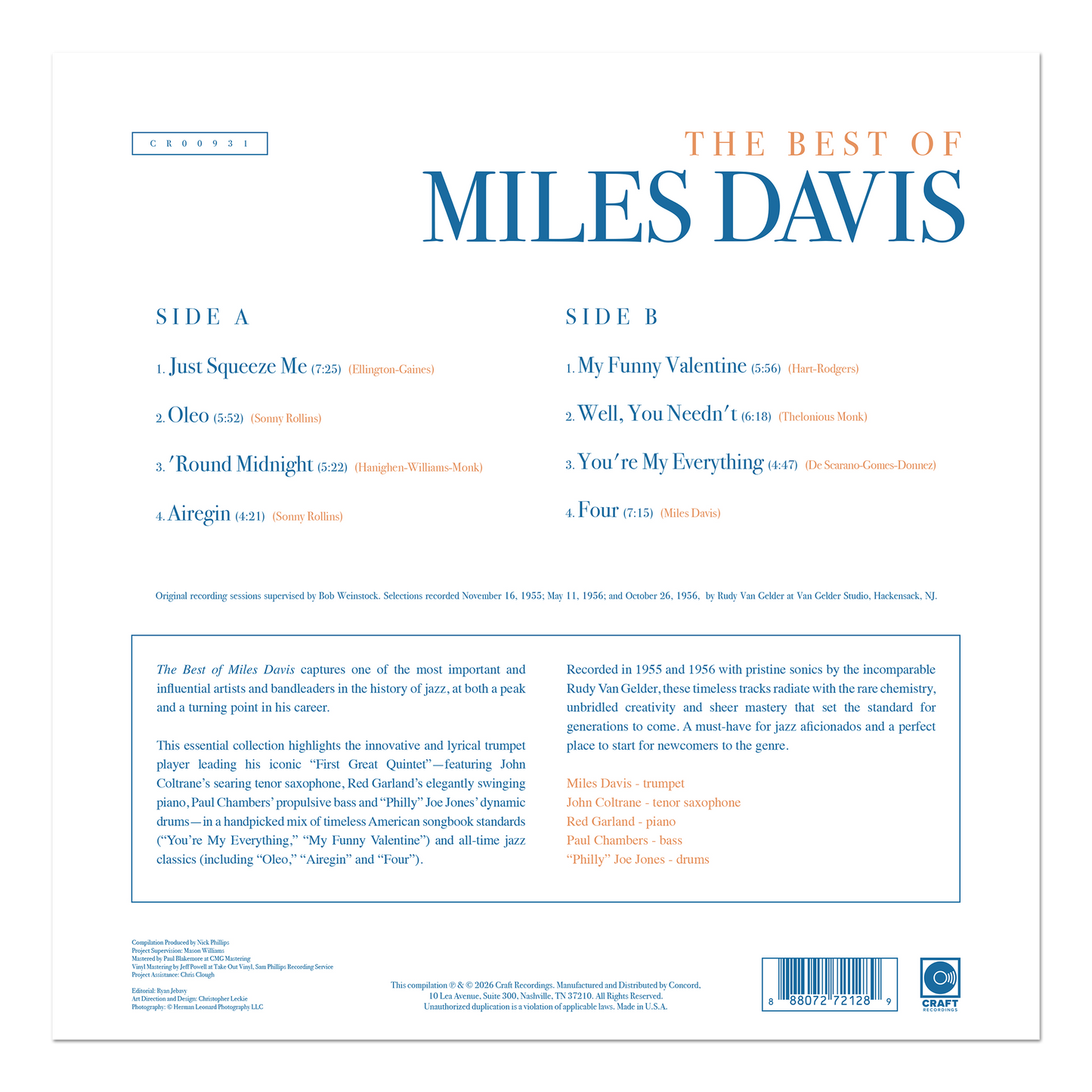 The Best Of Miles Davis (LP) Vinyl Record