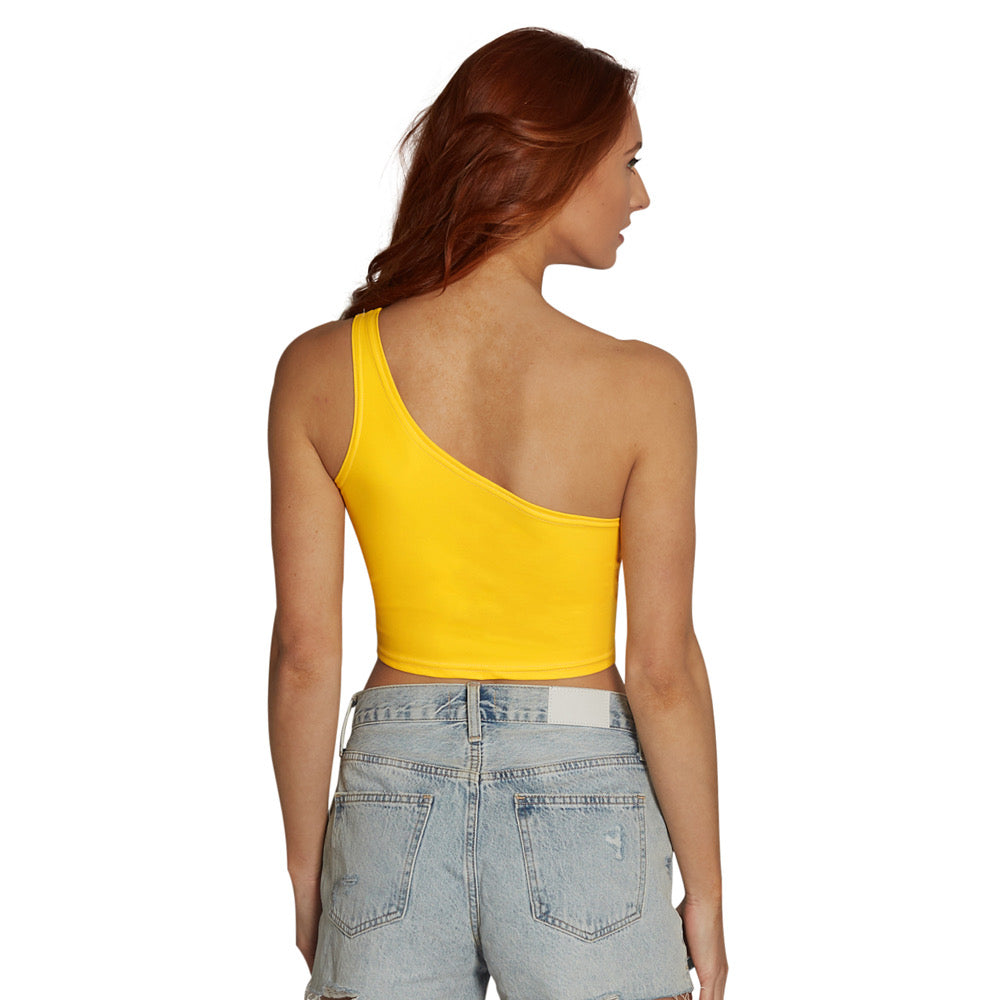 App State Yellow Womens One Shoulder Tank Top Officially Licensed