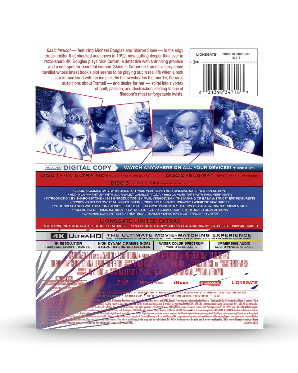 Basic Instinct - Limited Edition Steelbook (4K UHD + Blu-ray + Digital)