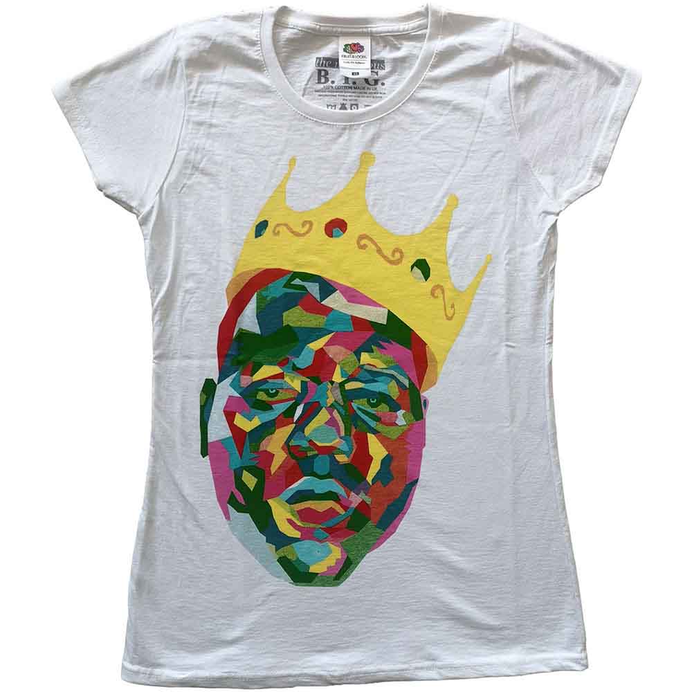 Biggie Smalls Crown Womens T Shirt White Officially Licensed